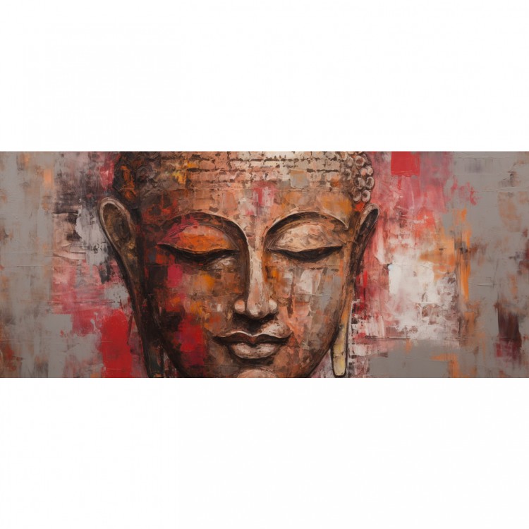 Spirituele Diepten - Olieverf Boeddha Kunstwerk foto 1