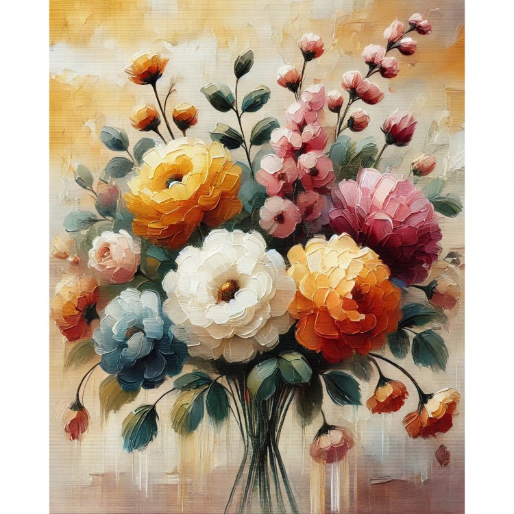 Elegant bloemen schilderij - Textuur & Kleuren foto 1