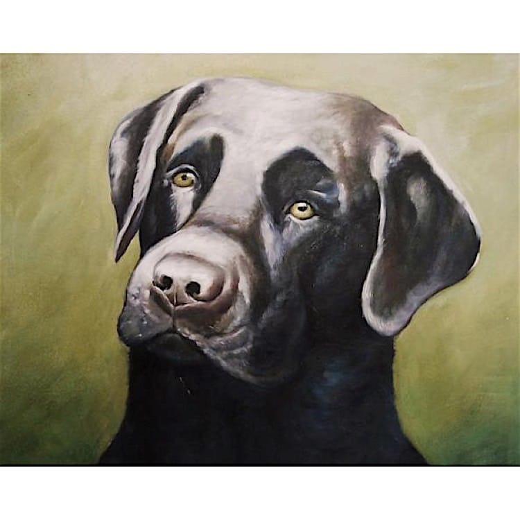 Olieverf schilderij Hond Cane foto 1