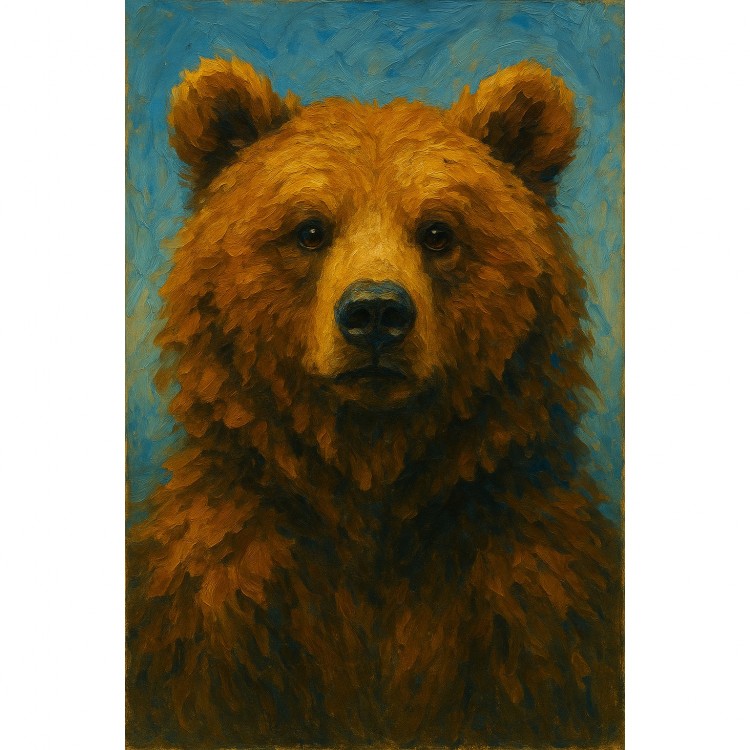 Olieverfschilderij Beer – Realistisch & Indrukwekkend Portret foto 1