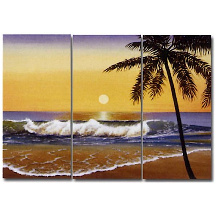 Olieverf schilderij Palm Strand foto 1