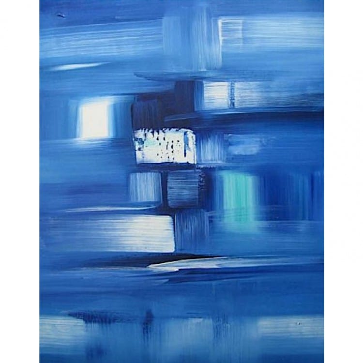 Koop abstract schilderij blauwe gloed foto 1