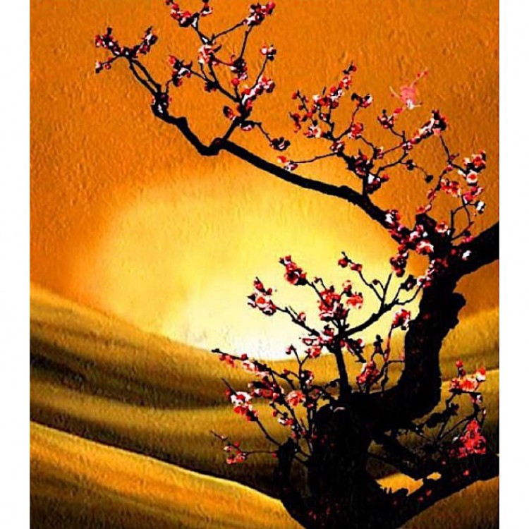 Olieverfschilderij Chinese bloesem foto 3