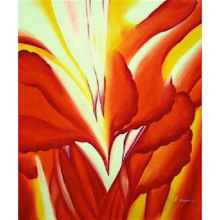Olieverf schilderij Oranje geel kopen foto 1