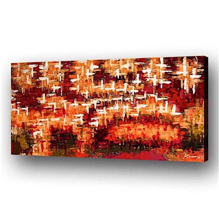 Abstract Olieverf schilderij witte sterren foto 1