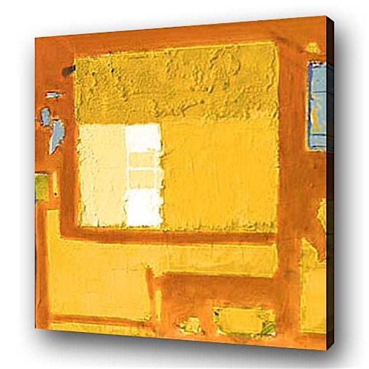 Muurdecoratie schilderij geel modern foto 1