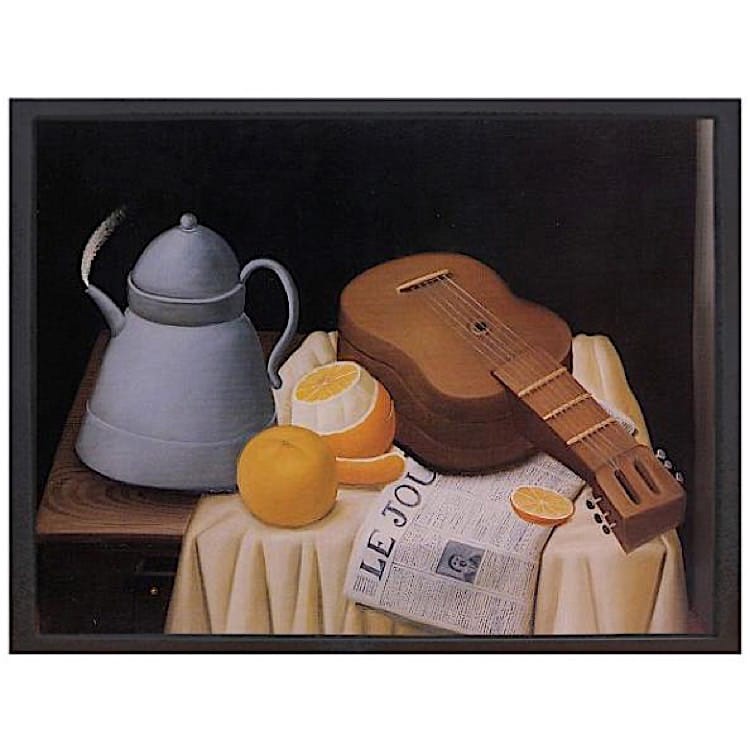 Olieverfschilderij Muzikaal ontbijttafeltje foto 1