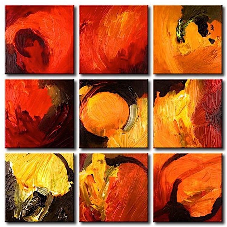 Schilderij Vurige bloemenweelde foto 1