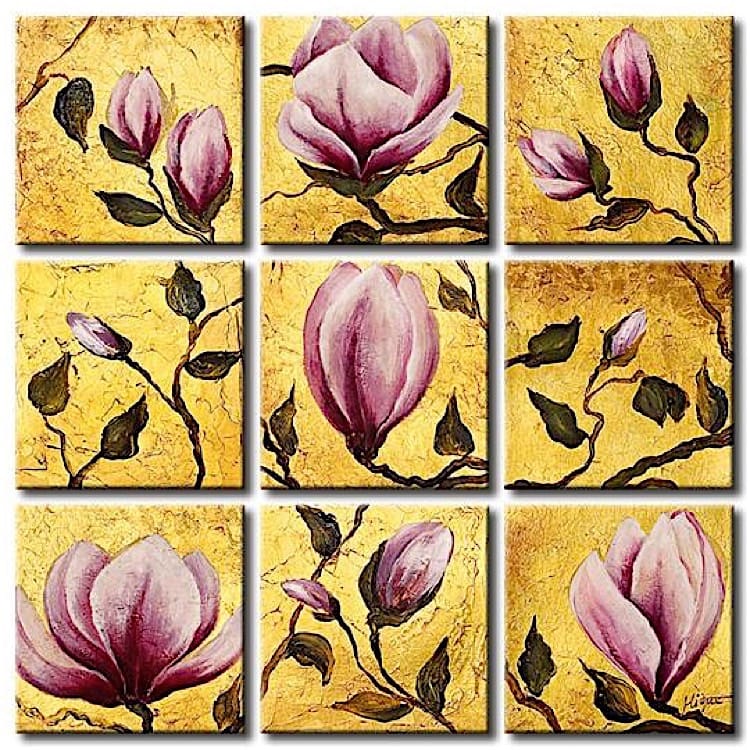 Bloemen schilderij Roze magnolia - Kopen foto 1