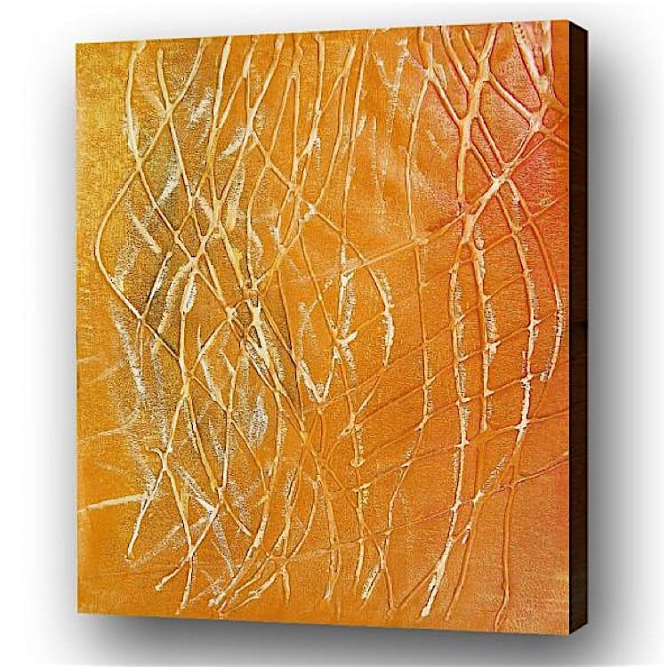 Olieverf schilderij abstract Geel foto 1