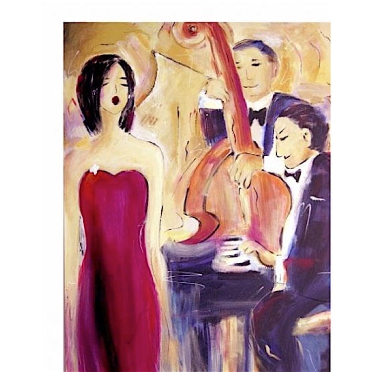 Schilderij Modern Jazz Trio - Te Koop foto 1