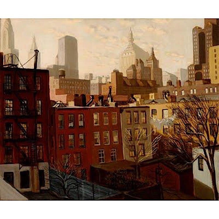 Olieverf schilderij New York Ghetto foto 1