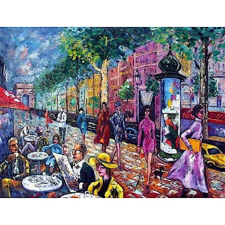 Prachtig schilderij van Stadsleven - Kopen foto 1