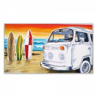 Retro pop art Schilderij VW busje foto 1