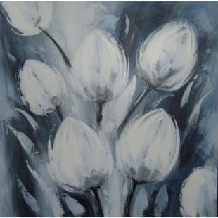 Olieverf schilderij Tulpen knoppen foto 1
