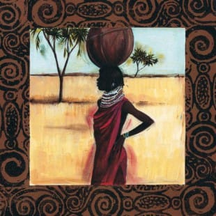 Schilderij afrikaanse bantoe vrouw foto 1