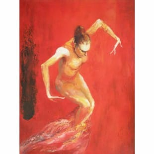 Schilderij vliegende vrouw foto 1