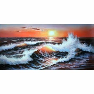 Schilderij onstuimige zee foto 1