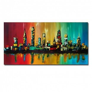 Schilderij de stad in kleur - Kopen foto 1
