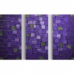 Schilderij abstract paarse blokken - Kopen foto 1