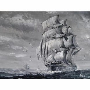 Schilderij oude zeilboot foto 1