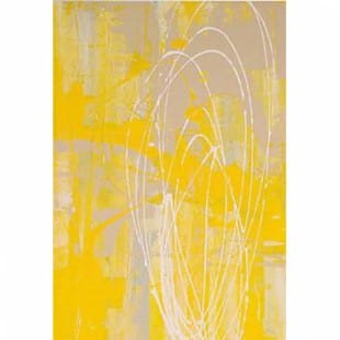 Abstract Schilderij geel met wit foto 1