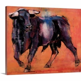 Dieren schilderij stier op canvas - Kopen foto 1