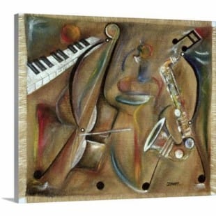 Schilderij Piano en Sax foto 1