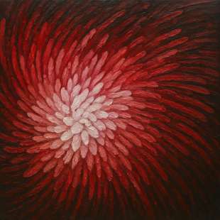 Abstract Rood-Wit Olieverfschilderij – Handgeschilderd foto 2
