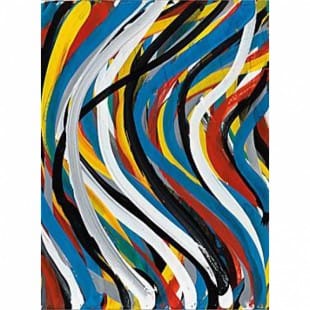 Abstract schilderij kleuren golven - Te Koop foto 1