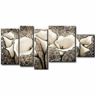 Schilderij kelkbloemen meerluik foto 1