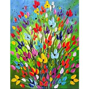 Schilderij mooie kleurrijke bloemenpracht - Kopen foto 1