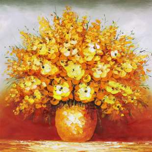 Olieverf schilderij Bloemen pot - kopen foto 3