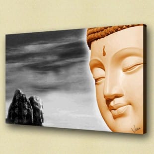 Olieverf schilderij Boeddha Samui foto 1