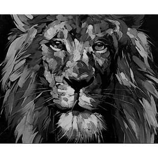 abstracte leeuw zwart wit foto 1