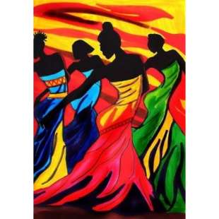 Ongekend Schilderij dansende afrikaanse vrouwen - Kopen | Kunst voor in huis JV-42