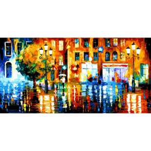 Landschap schilderij de winkelstraat - kopen foto 1
