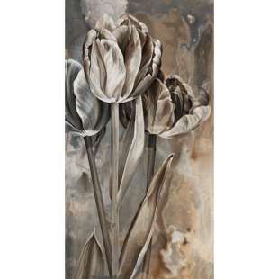 Bloemen Schilderij Grijze Tulpen - Kopen foto 1