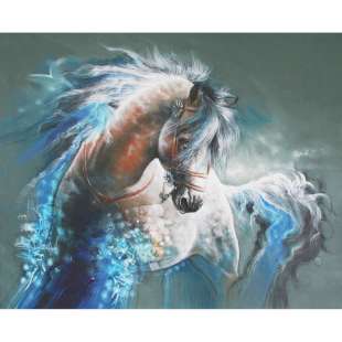 Schilderij Futuristic paard - Handgeschilderd foto 1