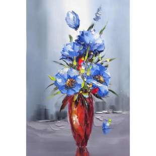 Schilderij Blauwe bloemen - te koop | Kunst huis