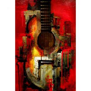 Abstract gitaar schilderij - Kopen foto 1
