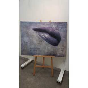 Uitverkoop schilderij paarse lippen foto 1