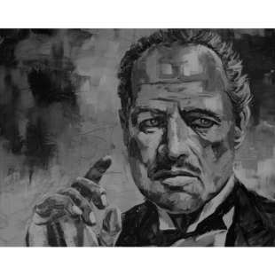 Schilderij Godfather Don Corleone Zwart Wit foto 3