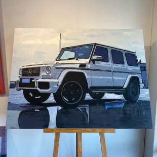 Uitverkoop schilderij Mercedes auto foto 1