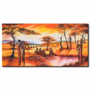 Olieverf schilderij Afrikaans Landschap foto 1