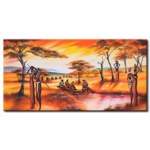 Manier Het De Kamer Olieverf schilderij Afrikaans Landschap | Kunst voor in huis