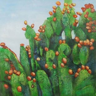 Olieverf schilderij Bloeiende cactus  foto 1