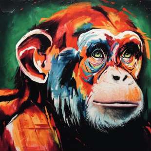 vertrekken premie pasta Dieren schilderij aap - Te Koop | Kunst voor in huis