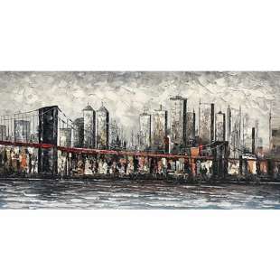 Schilderij stad in zwart wit - Kopen foto 1