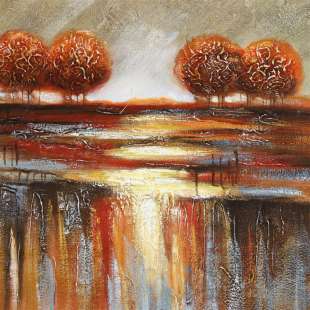 Schilderij 4 bomen - Te koop foto 2